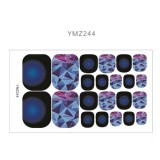 Autocolante pentru unghii - mov cu decor
