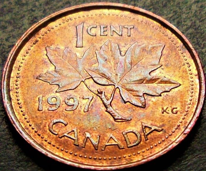 Moneda 1 CENT - CANADA, anul 1997 * cod 597