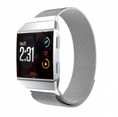 Curea magnetica compatibila FitBit Charge 2, L, metalica, argintiu foto