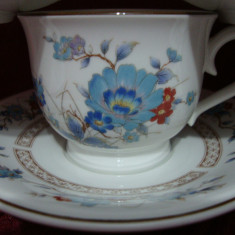 SET / CANA SI FARFURIE DIN PORTELAN JAPONEZ NORITAKE ,,BLEUFLEUR,,