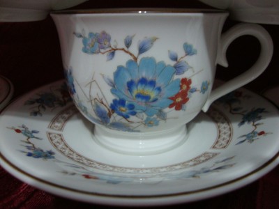 SET / CANA SI FARFURIE DIN PORTELAN JAPONEZ NORITAKE ,,BLEUFLEUR,, foto