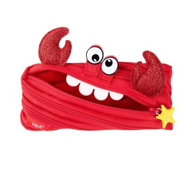 Penar cu fermoar, ZIPIT Creature Monster Clive - crab rosu foto