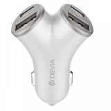 Devia Incarcator Auto Smart Series 2 x USB-A + 2 x Type-C, Fast Charger 48W QC3.0, Argintiu