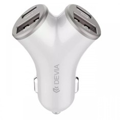 Devia Incarcator Auto Smart Series 2 x USB-A + 2 x Type-C, Fast Charger 48W QC3.0, Argintiu