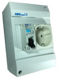 Priza aplicata schuko cu protectie copii si siguranta diferentiala P+N C 16A 30mA 130x87mm IP20