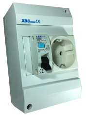 Priza aplicata schuko cu protectie copii si siguranta diferentiala P+N C 16A 30mA 130x87mm IP20