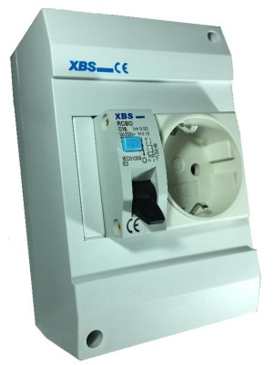 Priza aplicata schuko cu protectie copii si siguranta diferentiala P+N C 16A 30mA 130x87mm IP20 foto