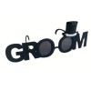 Ochelarii decorativi, flippy, tema nunta, model groom (ginere), din plastic, negru