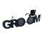 Ochelarii decorativi, flippy, tema nunta, model groom (ginere), din plastic, negru