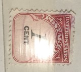 Timbre SUA 1 cent supratipar