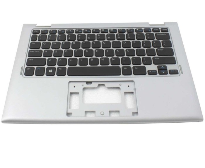 Tastatura Dell Inspiron Neagra 11 3147 cu Palmrest argintiu, 11 3148 cu Palmrest argintiu