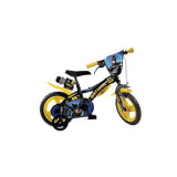 Bicicleta Copii Dino Bikes Batman 12 Inch, 3-4 Ani, Roti Ajutatoare, Baieti