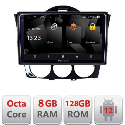 Navigatie Mazda RX8 2008-2011 Android Octa Core Qualcomm 2K Qled 8+128 DTS DSP 360 4G Optical CarStore Technology