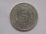 5 MARK 1951 D GERMANIA-argint