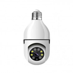 Camera de supraveghere cu microfon, wireless, IP, PTZ, 360˚, WI-FI, E27, V380