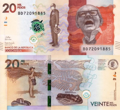 COLUMBIA 20.000 pesos 2021 UNC!!! foto
