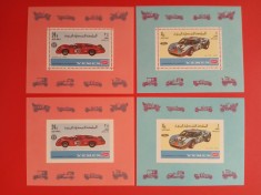 YEMEN, AUTOMOBILE - COLIȚE + SERIE COMPLETĂ MNH PERF./IMPERF. ( 2 FOTO)