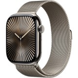 Apple Watch 10, GPS, Cellular, Carcasa Natural Titanium 46mm, Natural Milanese Loop - S/M