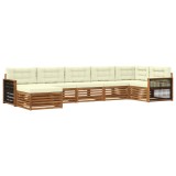 vidaXL Set de canapele de exterior cu pernă 7 pcs Natural și Crem 3383623