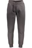 Pantaloni sport barbati cu bata elastica si buzunare oblice gri inchis, 2XL