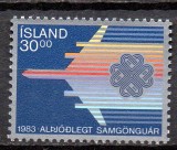 ISLANDA 1983, Anul Mondial al Comunicarii, Aviatie, serie neuzata, MNH