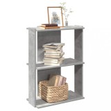 VidaXL Bibliotecă cu 3 niveluri, gri beton, 60x30x80 cm lemn prelucrat