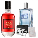 Cumpara ieftin Set apa de toaleta Wild Country Rush 75 ml, apa de toaleta Individual Blue 100 ml, card multifunctional de supravietuire, otel inoxidabil, Avon