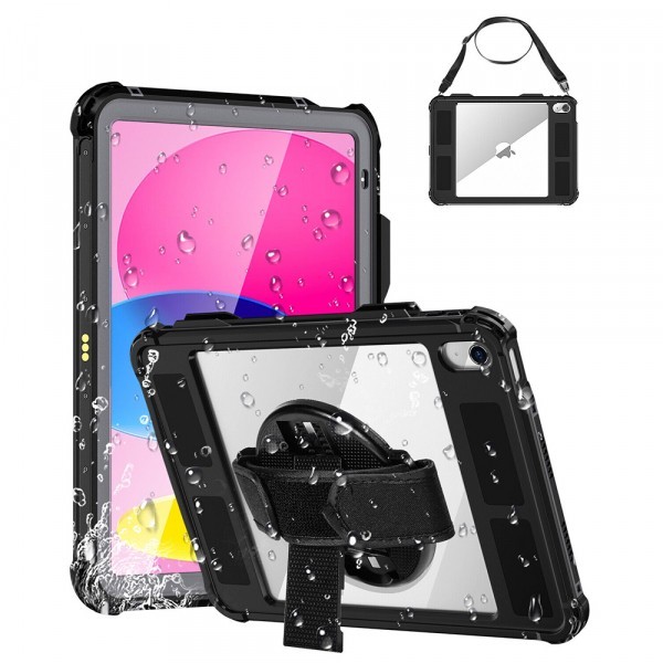Husa Waterproof pentru Apple iPad (2025) / (2022), ShellBox, Neagra