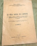 CRT10DE Carte veche Germana - Jean I. Livesco - Rolul social al artistului (Bucuresti, 1937) - Brosura interbelica rara de teatru si cinema
