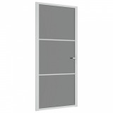Ușă de interior, 93x201,5 cm, alb, sticlă ESG și aluminiu