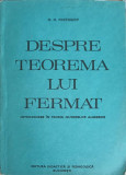 DESPRE TEOREMA LUI FERMAT. INTRODUCERE IN TEORIA NUMERELOR ALGEBRICE-M.M. POSTNIKOV