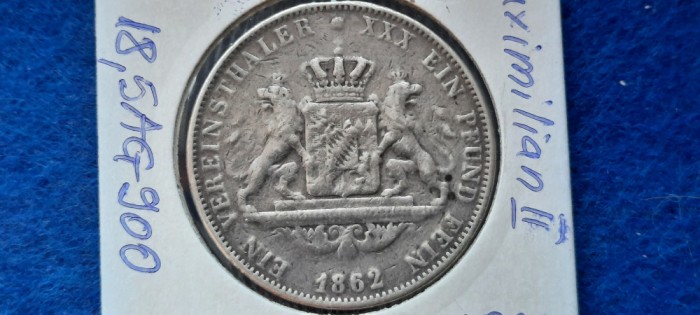 GERMANIA 1 THALER 1862 BAVARIA