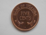 Moneda 5 CENTS 1975 UGANDA, Colectie Numismatica, Stare Buna - Vezi Foto