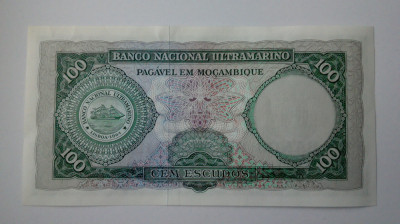 BANCNOTA Mozambic 100 escudos 1961 aunc foto