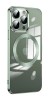Husa Luxury MagSafe compatibila cu iPhone 15, Full protection, Margini colorate, Verde, Oem