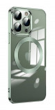 Husa Luxury MagSafe compatibila cu iPhone 15 Plus, Full protection, Margini colorate, Verde, Oem