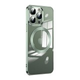 Husa Luxury MagSafe compatibila cu iPhone 15 Plus, Full protection, Margini colorate, Verde