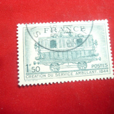 Serie 1944 - 100 Ani-Serviciul Postal Ambulant Franta , 1 valoare stampilata