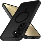 Husa Matte MagSafe pentru Samsung Galaxy S25 Plus 5G, protectie completa, contur negru