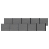 vidaXL Panou de Gardă 10 pcs WPC și Aluminiu Gri 3429474