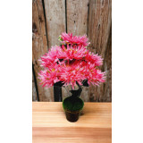 Floare artificială crizantemă roz inserție verde