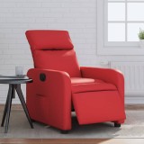VidaXL Fotoliu rabatabil electric, roșu, piele ecologică