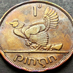 Moneda istorica 1 PENNY PINGIN - IRLANDA, anul 1943 *cod 1448 = patina curcubeu