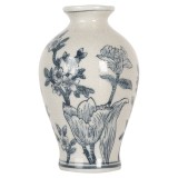 Cumpara ieftin Vaza flori ceramica alba albastra &Oslash; 9x15 cm