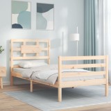 Cumpara ieftin Cadru de pat cu tăblie single, lemn masiv