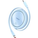 Cablu alimentare si date Baseus Free2Draw Mini, Fast Charging Data Cable pt. smartphone, retractabil, USB Type-C la USB Type-C 100W, 1m, albastru