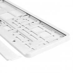 Suport numar inmatriculare din plastic, calitate Premium, culoare ALBA