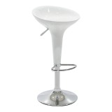 Scaun de bar Felice reglabil pe inaltime baza alb-crom 40x43x84cm