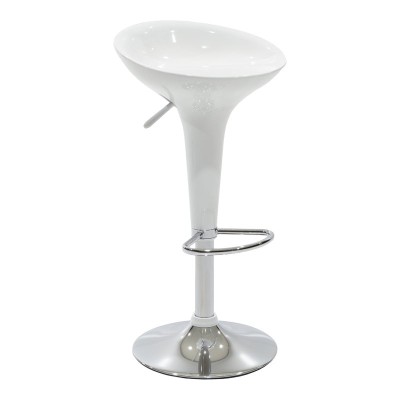 Scaun de bar Felice reglabil pe inaltime baza alb-crom 40x43x84cm foto