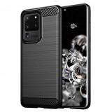 Husa Samsung Galaxy S20 Ultra Techsuit Carbon Silicone, negru